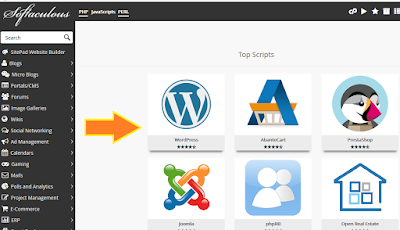 Wordpress di software softaculous