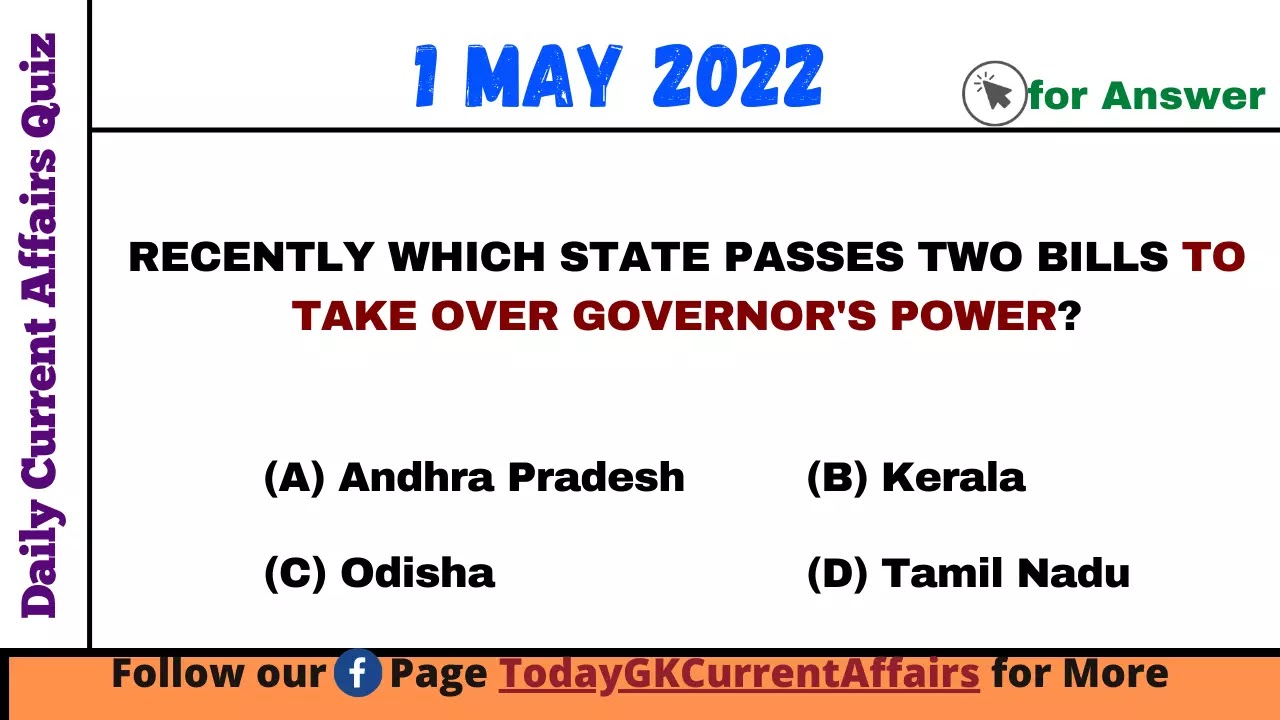 Today GK Current Affairs on 1st May 2022