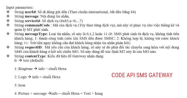 code api tổng đài SMS Gateway