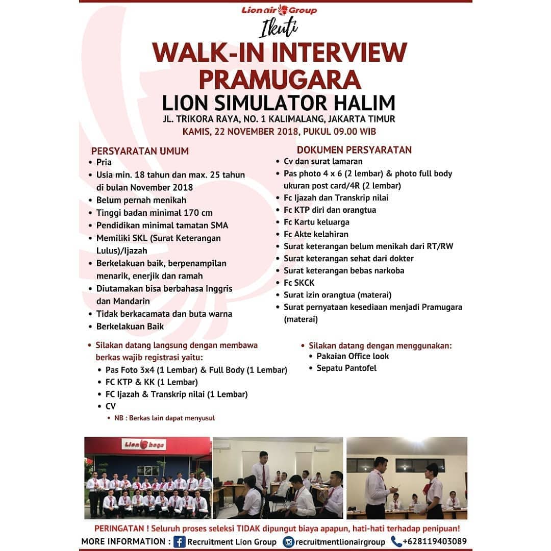 Lowongan Kerja Fresh Graduate SMA Lion Air Group Terbaru 