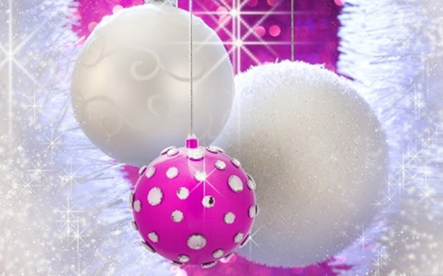 Merry Christmas Purple and White snow Decoration Wallpaper