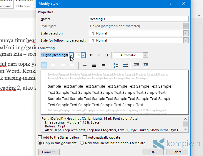 Cara Ubah Tampilan Ketikan Dan Font Default Standar Di Microsoft