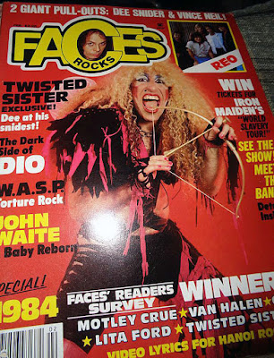 Dee Snider on the cover of Faces Rocks magazine 1984