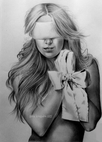 20 Mind-Blowing Pencil Drawings By Greek Artist That Illustrate The Beauty Of Love - Trust is so delicate