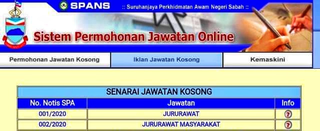 Iklan Jawatan Kosong Suruhanjaya Perkhidmatan Awam Sabah ...