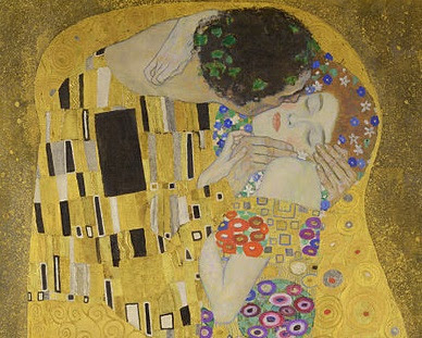 Imagen: Detalle de "El Beso". Gustav Klimt