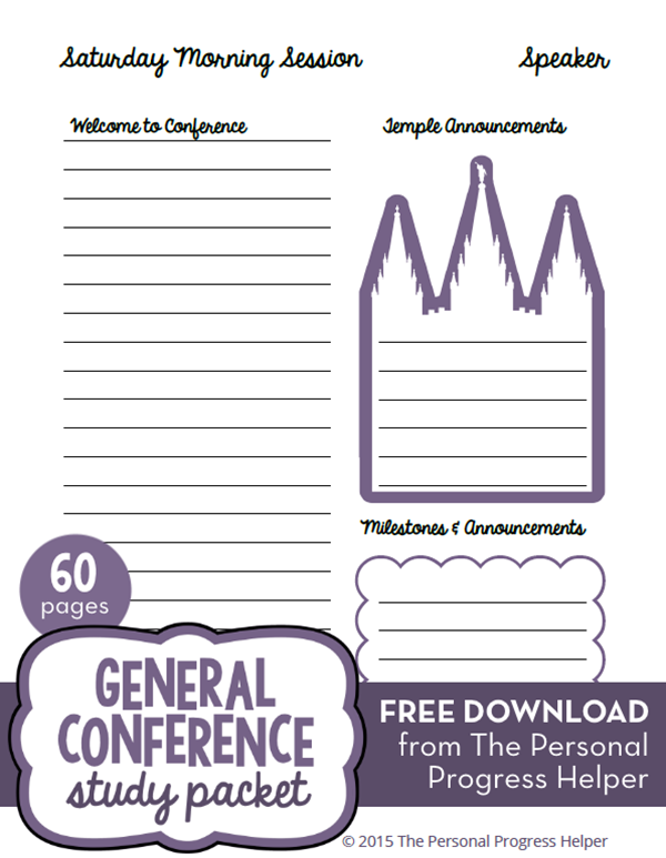 General Conference Study Packet FREE Download! 60 pages of General Conference study aids!