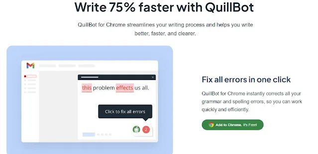 Write 75% faster with Quillbot