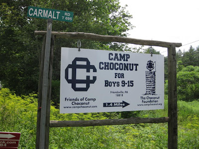 camp choconut for boys, weird sign, pennsylvania