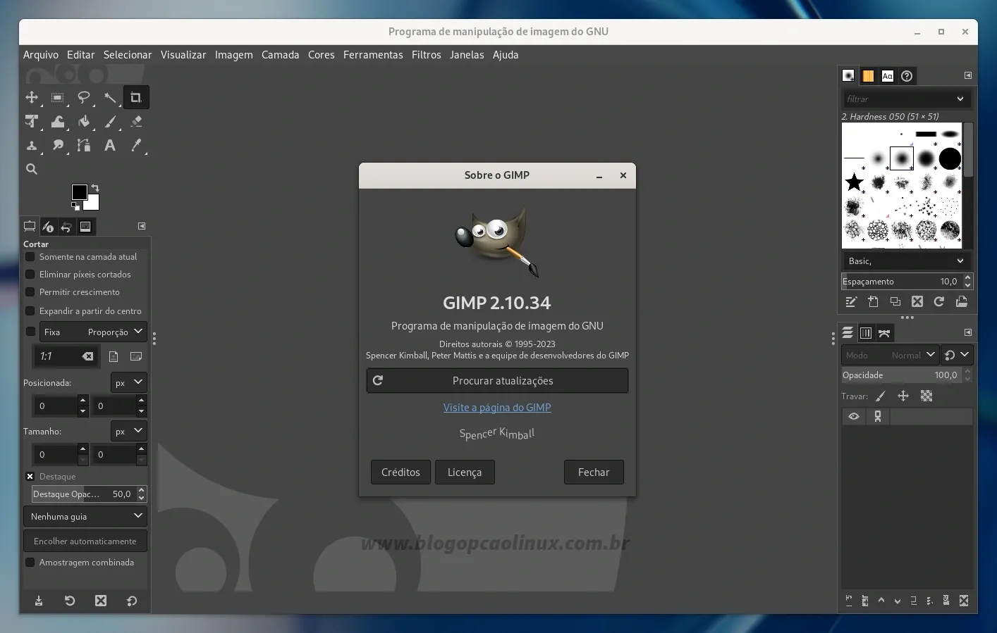 GIMP executando no Fedora 39 Workstation