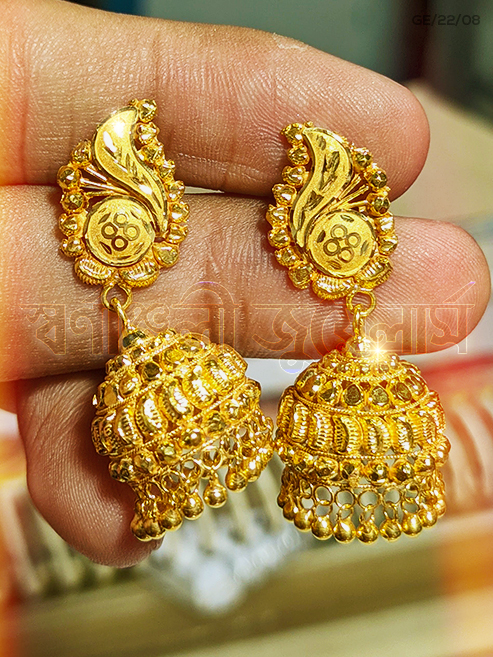 Indian Gold Plated Jhumka Earrings Ear Chain Matt Finish CZ AD Bollywood  Style High Quality Bahubali Bahoobali Style Green - Etsy