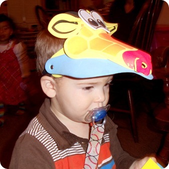 Nolan in the giraffe hat