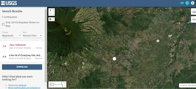 gambar hasil distribusi gempa bumi