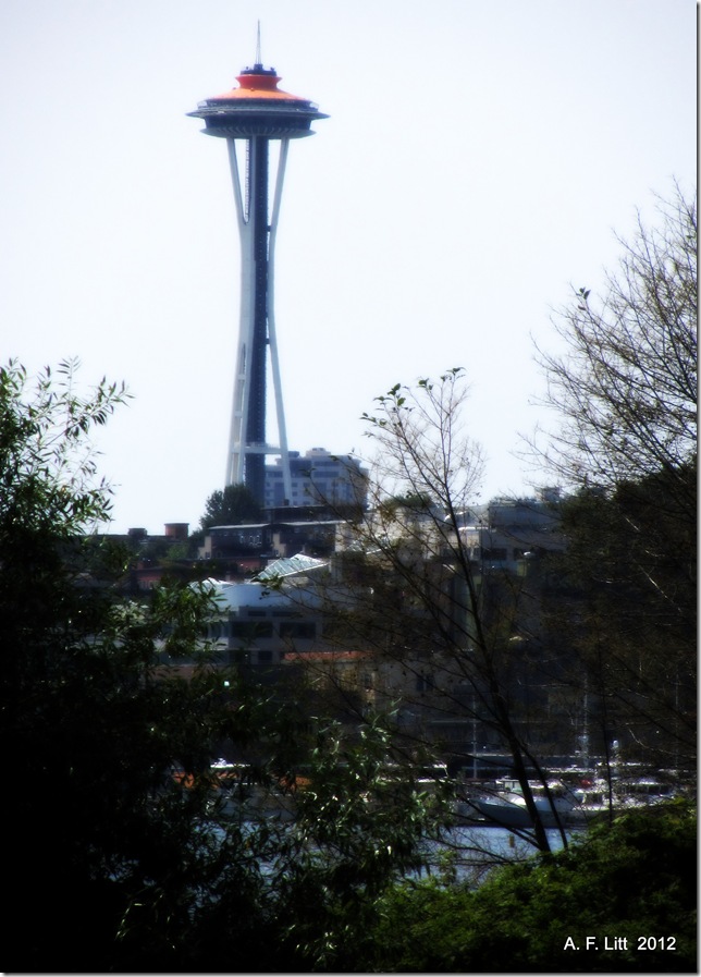 Space Needle from Gasworks Park.  Seattle, Washington.  August 13, 2012.