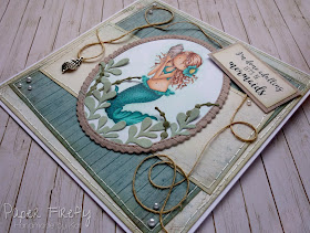 Handmade card using Tiny Townie Mermaid by Stamping Bella