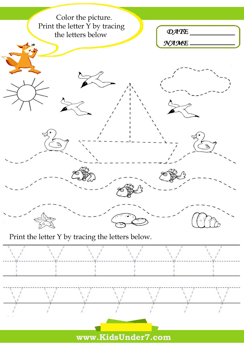 Kids Under 7: Alphabet worksheets. Trace and Print Letter Y free worksheets, worksheets, multiplication, and learning Dotted Handwriting Worksheets 2 1190 x 848