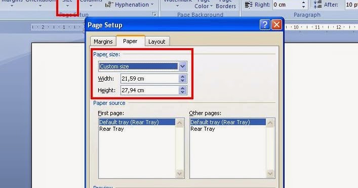 Cara Mengatur Ukuran Kertas Pada Ms.Office Word  Cara 