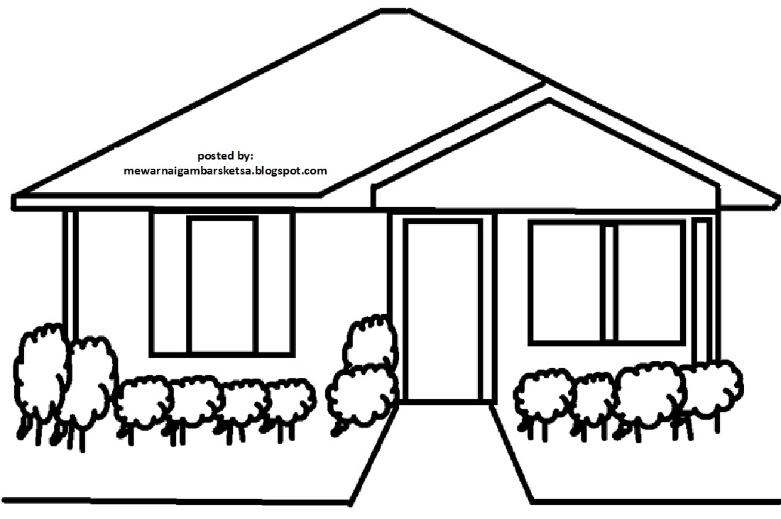 Mewarnai Gambar Mewarnai Gambar Sketsa Rumah 5