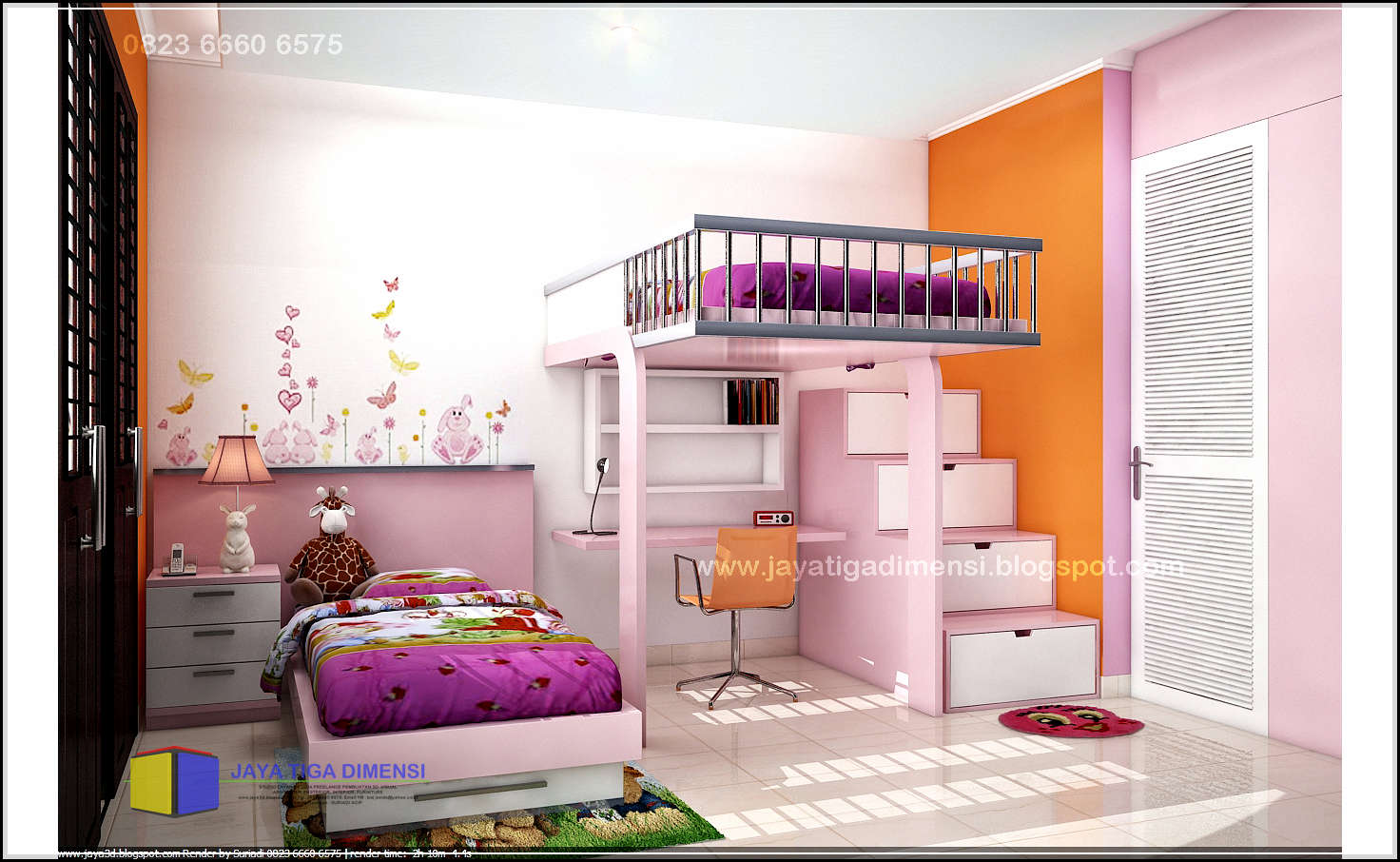 75 Desain Kamar Tidur Anak Perempuan Remaja Minimalis Sisi