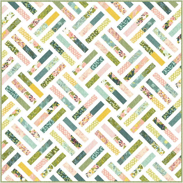 Wayward quilt pattern in Willow fabric by 1 Canoe 2 for Moda Fabrics