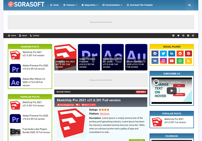 SoraSoft Blogger Template