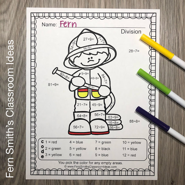 Click Here to Download This Career Themed Community Helpers Color By Number Multiply by 7, 8, & 9 AND Divide by 7, 8, & 9 BUNDLE Today for Your Class!