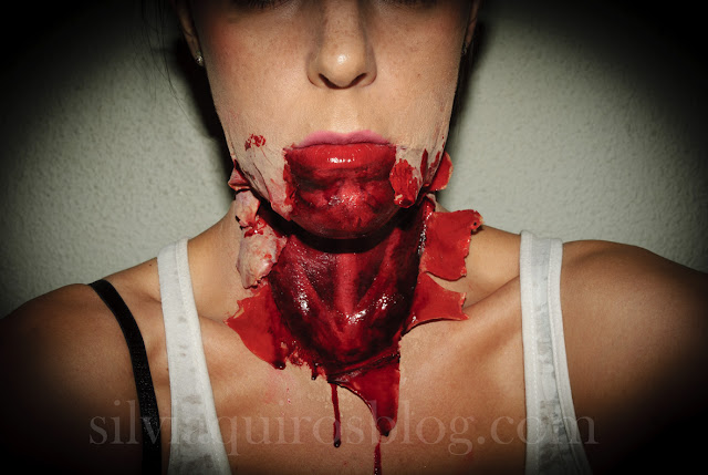 Maquillaje Halloween 1: Cuello pelado, Halloween Makeup 1: peel off neck, efectos especiales, special effects, Silvia Quirós