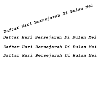 Daftar Hari Besar/hari bersejarah di bulan Mei