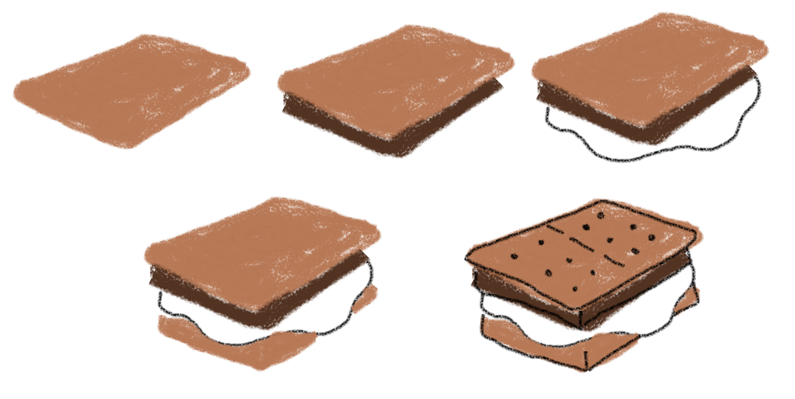 Marshmallow Smore Drawing Picture