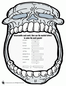 halloween word puzzle printable game