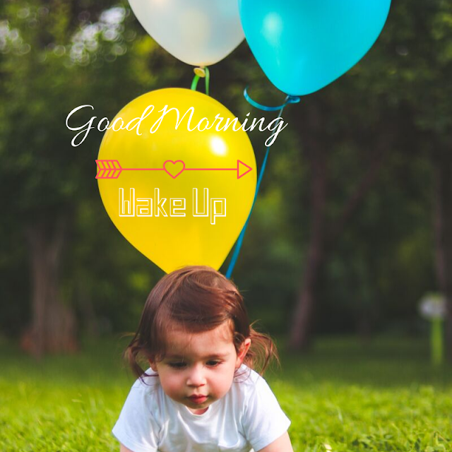 Baby girl with Balloon Good Morning Images 