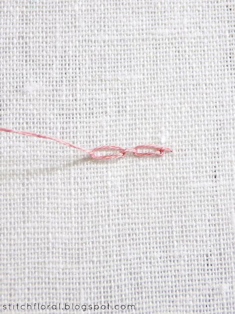 Cable chain stitch & knotted cable stitch and coral stitch