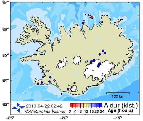 iceland volcanoes map. If you look at the Icelandic