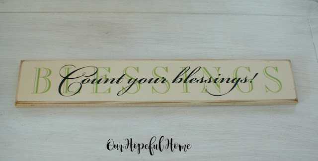 Count Your Blessings wooden farmhouse sign