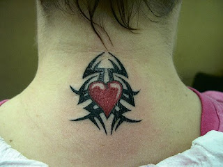 Women Neck Heart Tattoos Picture 3