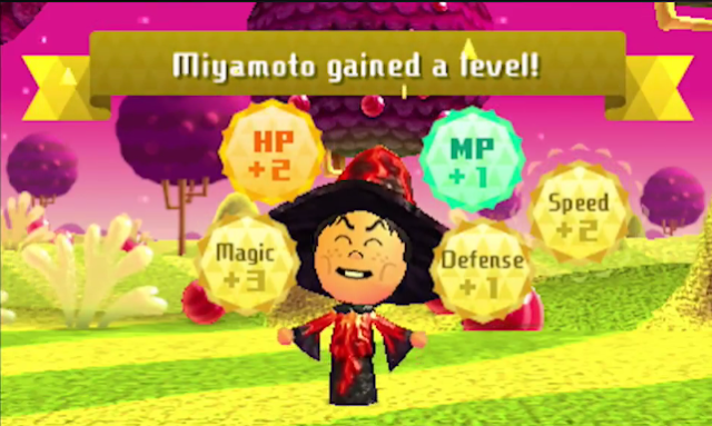 Miitopia Nintendo 3DS Direct game Shigeru Miyamoto gained a level wizard stats Mii RPG