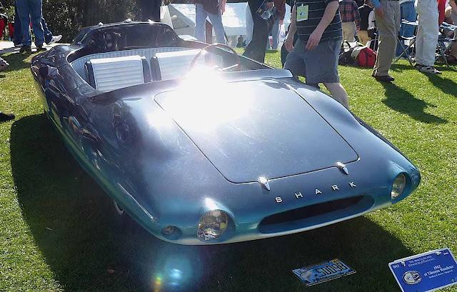 a blue 1962 El Tiburon Shark Roadster