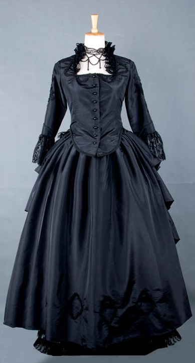 Black Lace Victorian Bustle Dress