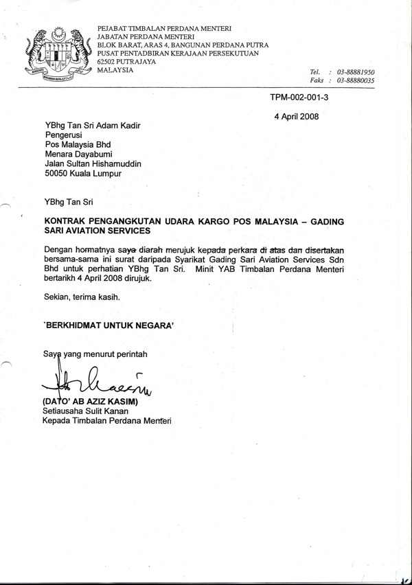 Contoh Surat Lantikan Sub Kontraktor Malaysia