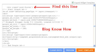 Add Google Adsense to Blogger Template to insert ad unit below post content