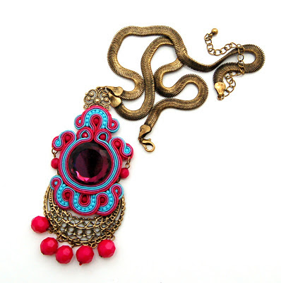 naszyjnik wisior sutasz soutache pendant necklace 33