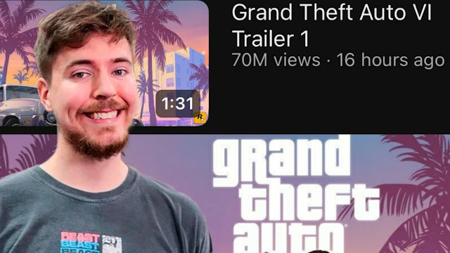 gta 6, gta 6 trailer, mrbeast, gta 6 trailer breaks mrbeast youtube record, gta 6 trailer views, gta 6 trailer record, mrbeast video records