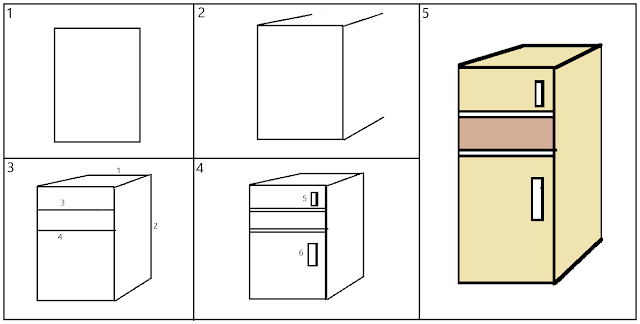how to draw an easy refrigerator