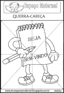 Quebra-cabeça-desenho de caderno