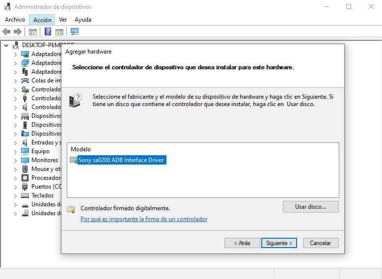 Pasos para instalar drivers USB Sony Xperia