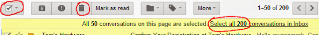 How to delete all mails from gmail inbox