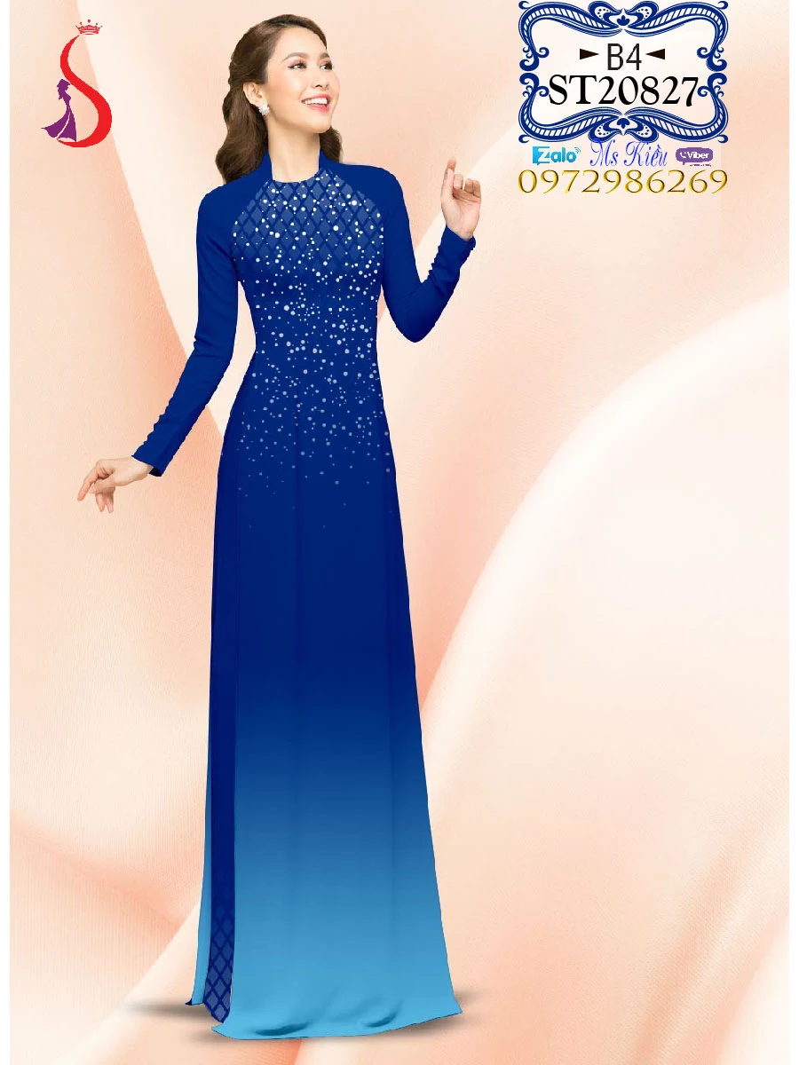 Vô cùng trẻ trung thanh lịch với design áo dài 3d đẹp ST812829