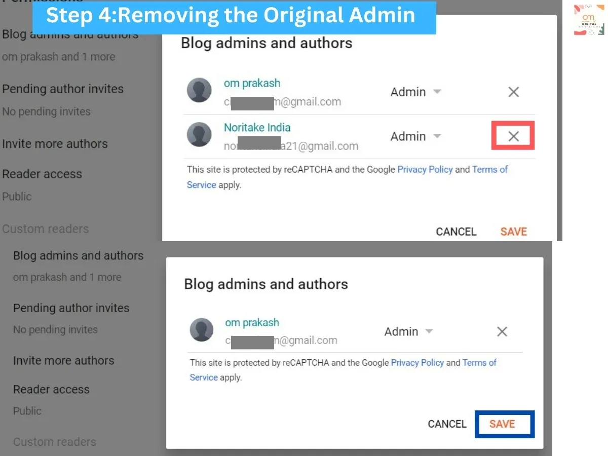 How to change Admin name in Blogger Step4