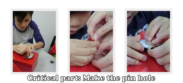 Make the pin hole Make the pin hole