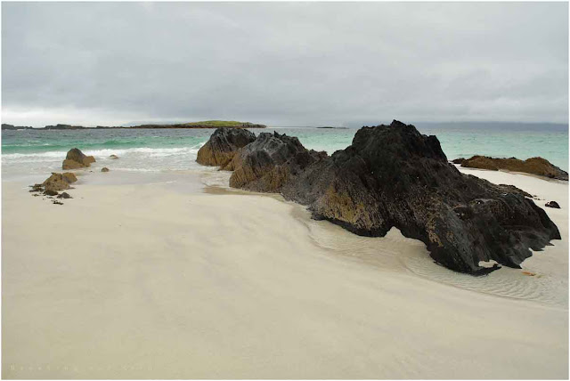 Beautiful white sand beach of Iona Scotland